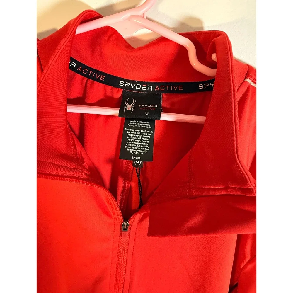 Spyder Active Womens Red Full Zip Performance Jacket SP888R Reflective Small NWT